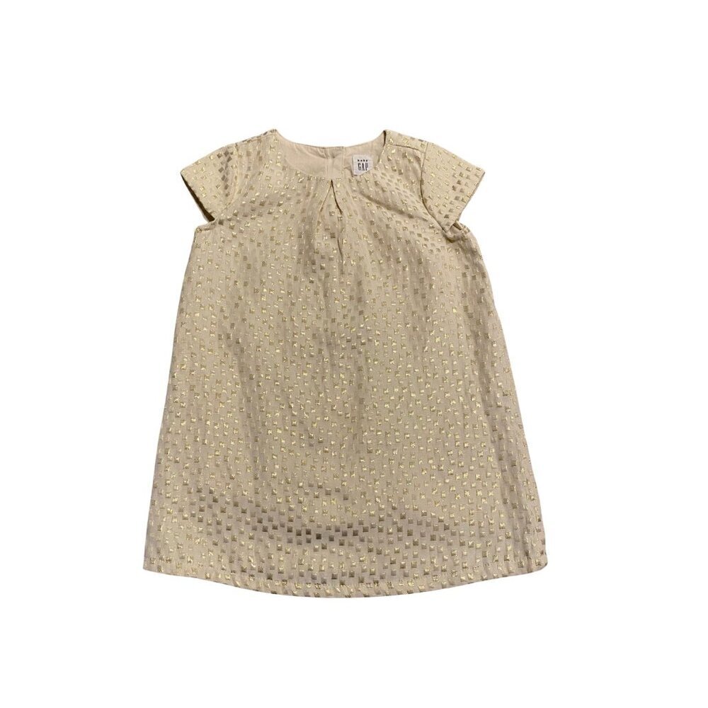 Baby Gap Toddler Girls Gold & Ivory Holiday Dress - Size 2 years - Like New!